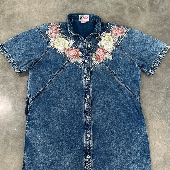 Vintage Western Denim Dress - Picture 3 of 11